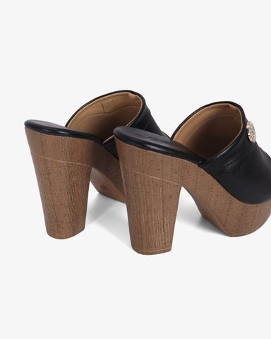 Dép Cao Gót Hạnh Dung Quai Bản Đắp HD12298AM