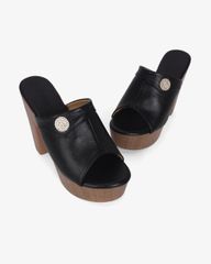 Dép Cao Gót Hạnh Dung Quai Bản Đắp HD12298AM