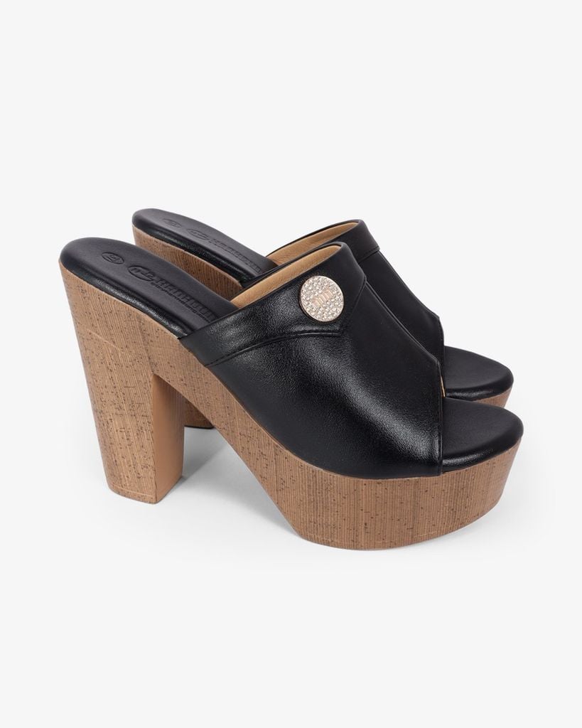 Dép Cao Gót Hạnh Dung Quai Bản Đắp HD12298AM