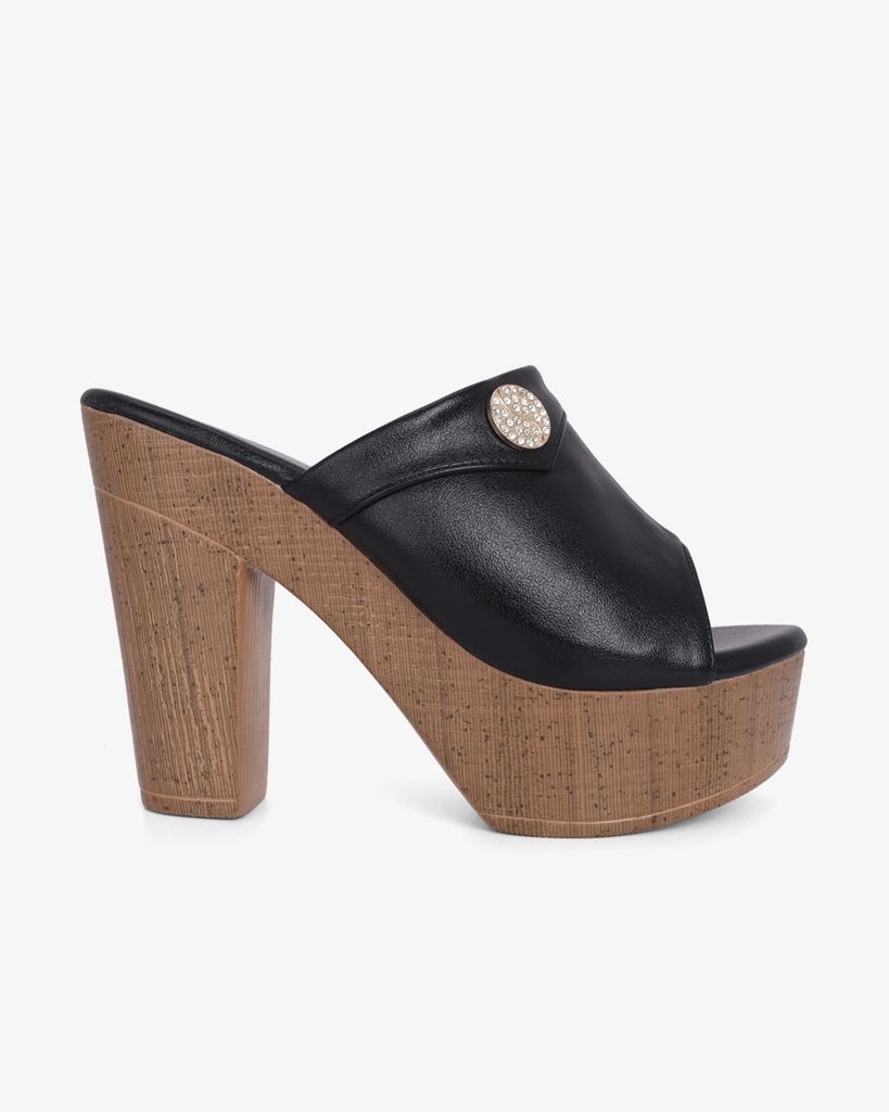 Dép Cao Gót Hạnh Dung Quai Bản Đắp HD12298AM