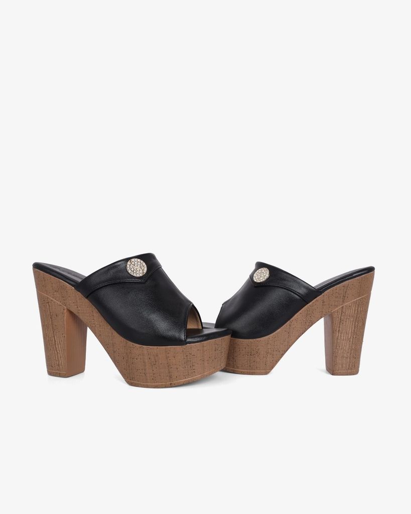 Dép Cao Gót Hạnh Dung Quai Bản Đắp HD12298AM