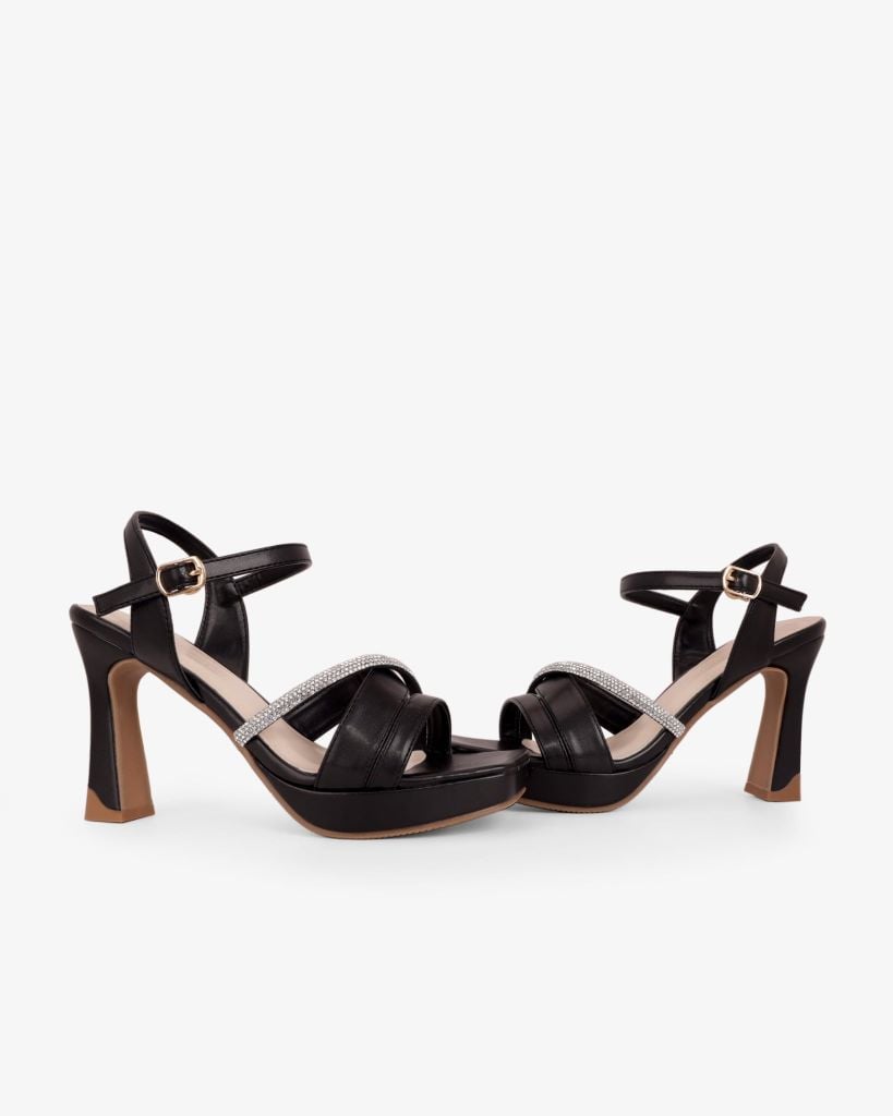 Sandal Hạnh Dung Cao Gót Quai Chéo N HD12299AM