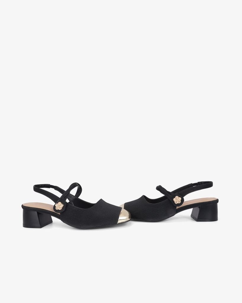 Giày Sandal Hạnh Dung Two Toned Kim Tuyến HD1501CH