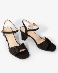 Sandal Cao Gót Hạnh Dung Quai Ngang Khóa Nịt HD27276BI