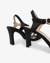 Sandal Cao Gót Hạnh Dung Bản Ngang Dây Xoàn HD27308BI