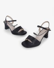 Sandal Cao Gót Hạnh Dung Quai Ngang Dây Xoàn Mảnh HD27309BI