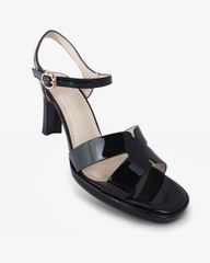 Sandal Cao Gót Hạnh Dung Quai Bóng Chữ H HD27311BI