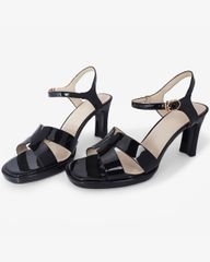 Sandal Cao Gót Hạnh Dung Quai Bóng Chữ H HD27311BI