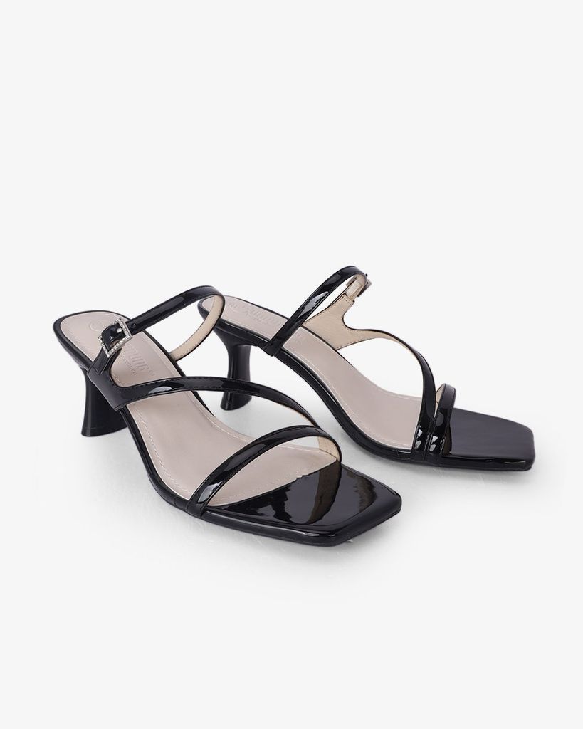 Dép Cao Gót Hạnh Dung Quai Mảnh Phối Khóa HD27327BI