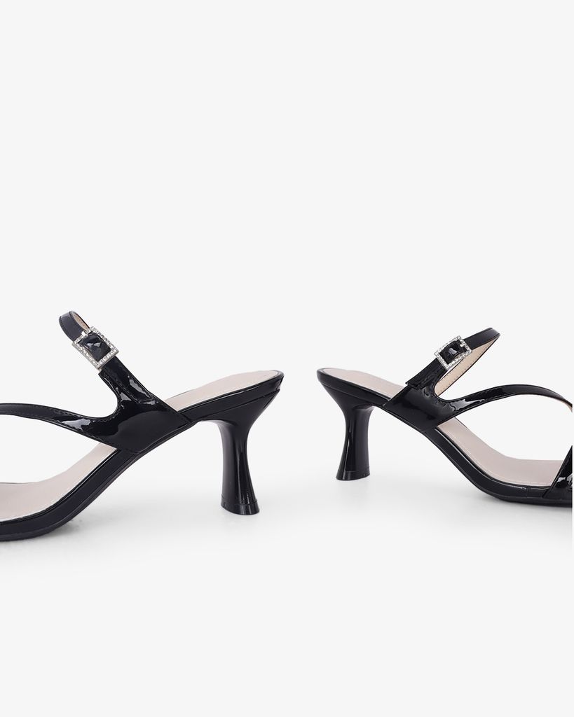 Dép Cao Gót Hạnh Dung Quai Mảnh Phối Khóa HD27327BI