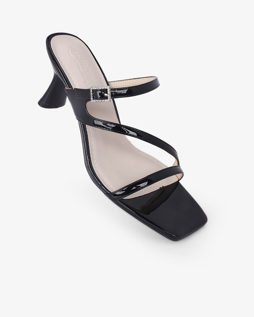 Dép Cao Gót Hạnh Dung Quai Mảnh Phối Khóa HD27327BI