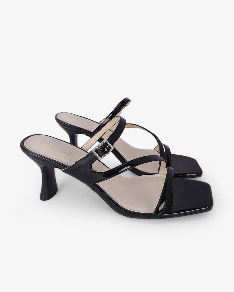 Dép Cao Gót Hạnh Dung Quai Mảnh Phối Khóa HD27327BI