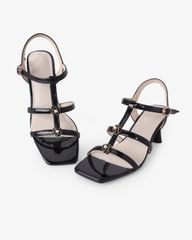 Giày Sandal Hạnh Dung Ba Quai Mảnh Khóa Hoa HD27328BI