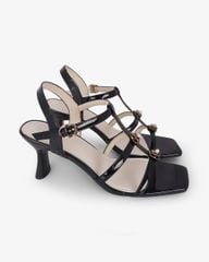 Giày Sandal Hạnh Dung Ba Quai Mảnh Khóa Hoa HD27328BI