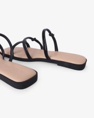 Dép Xẹp Hạnh Dung Ba Quai Mảnh Thắt Nút HD27329BI