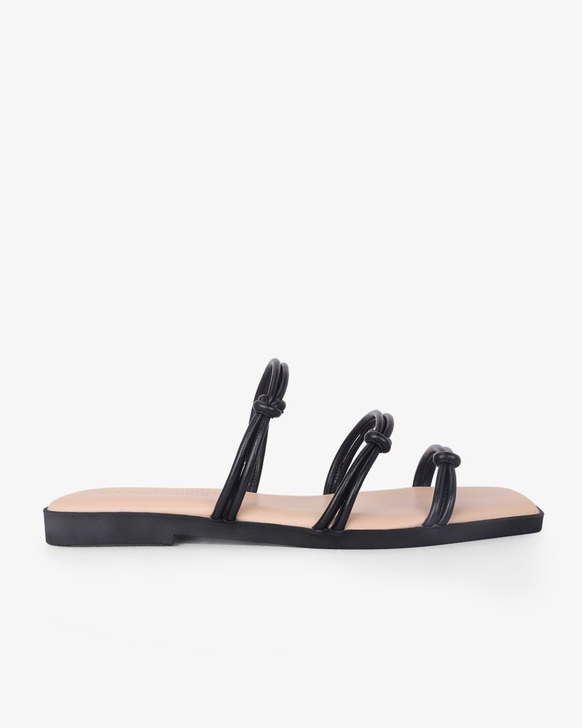 Dép Xẹp Hạnh Dung Ba Quai Mảnh Thắt Nút HD27329BI