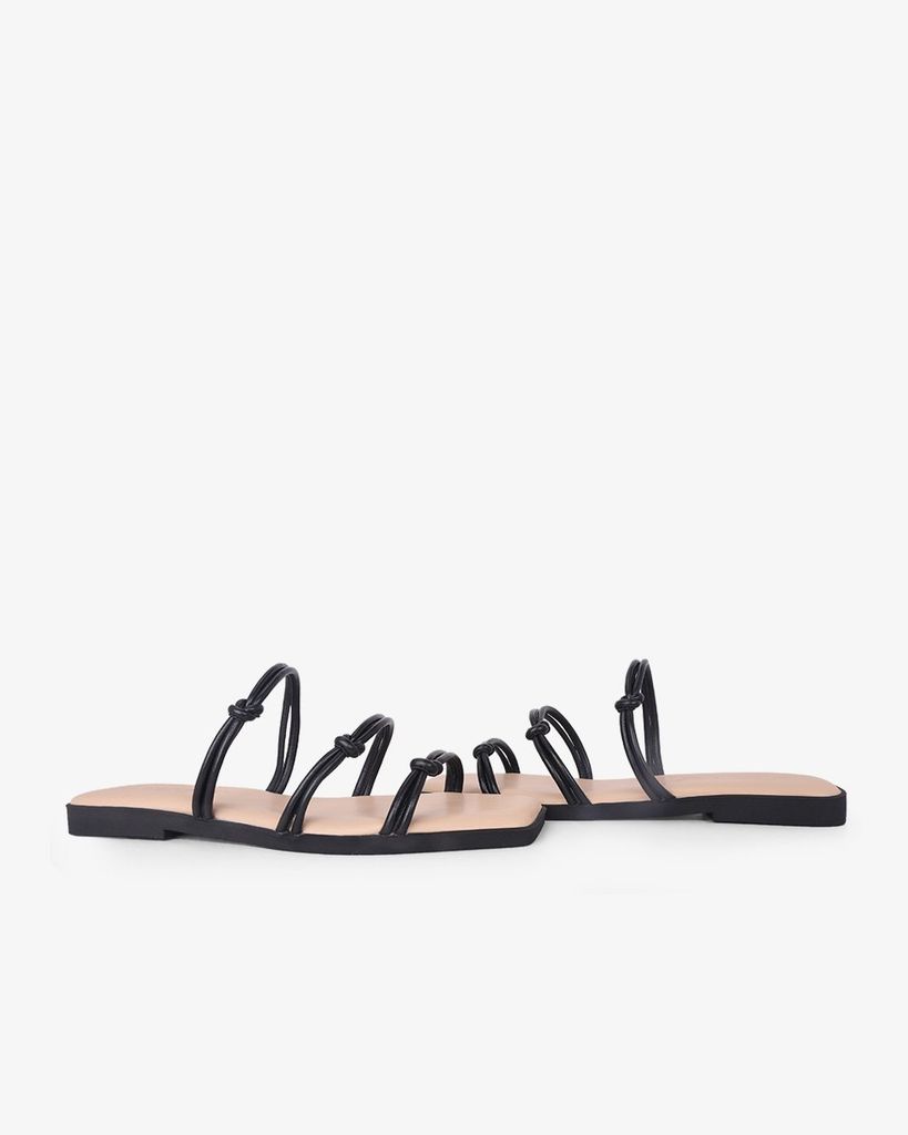 Dép Xẹp Hạnh Dung Ba Quai Mảnh Thắt Nút HD27329BI