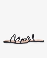 Dép Xẹp Hạnh Dung Ba Quai Mảnh Thắt Nút HD27329BI