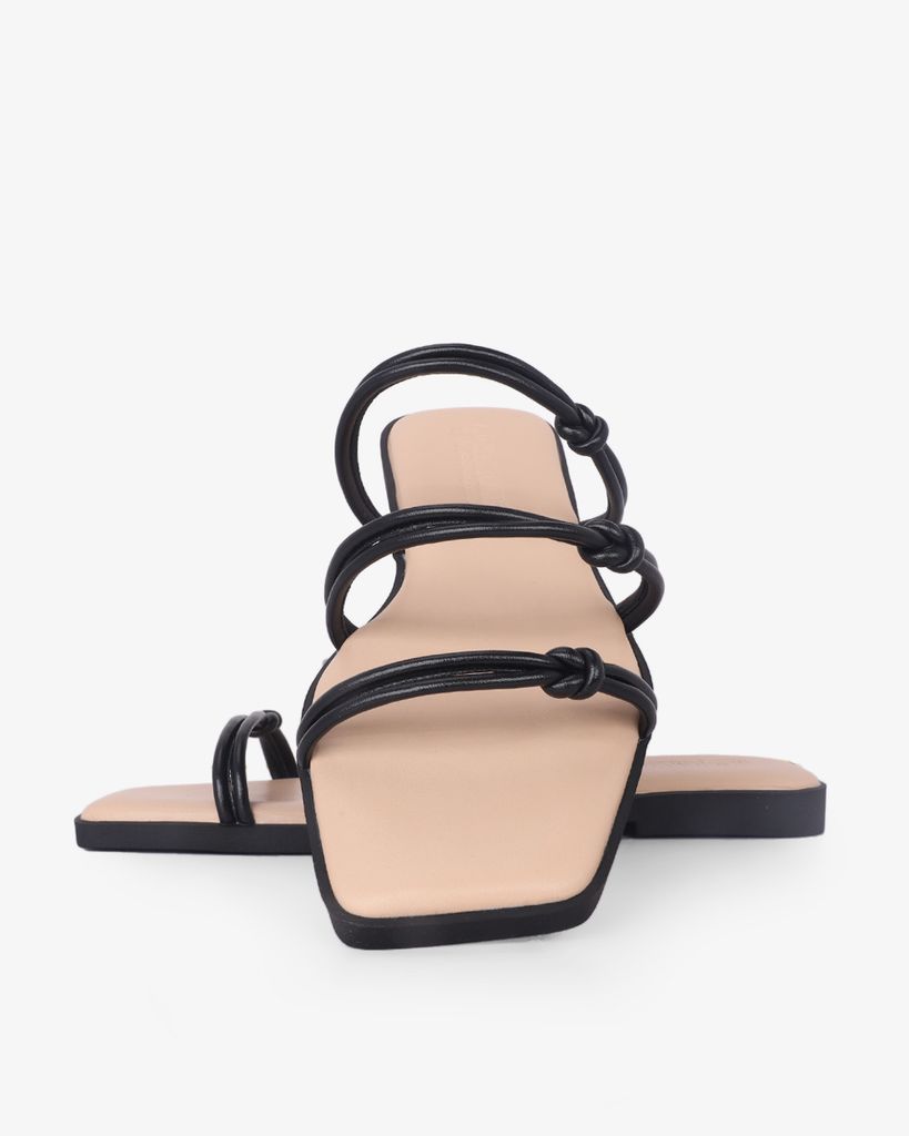 Dép Xẹp Hạnh Dung Ba Quai Mảnh Thắt Nút HD27329BI