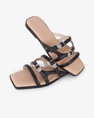 Dép Xẹp Hạnh Dung Ba Quai Mảnh Khóa Xoàn HD27330BI