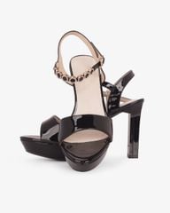 Sandal Hạnh Dung Cao Gót Quai Cổ Chân Đính Khoen HD27331BI