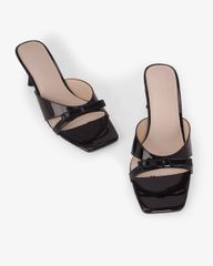 Dép Cao Gót Hạnh Dung Quai Ngang Quấn Nơ HD27332BI