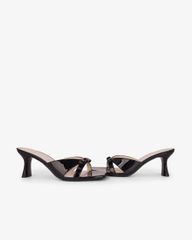 Dép Cao Gót Hạnh Dung Quai Ngang Quấn Nơ HD27332BI