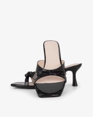 Dép Cao Gót Hạnh Dung Quai Ngang Quấn Nơ HD27332BI