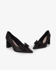 Giày Cao Gót Hạnh Dung Mũi Nhọn Khóa Nơ HD27333BI