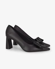 Giày Cao Gót Hạnh Dung Mũi Nhọn Khóa Nơ HD27333BI