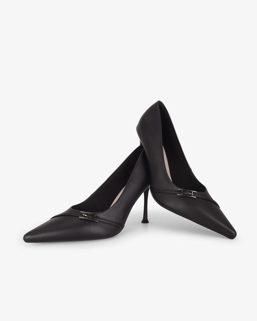 Giày Cao Gót Hạnh Dung Quai Chéo Khóa HD27336BI