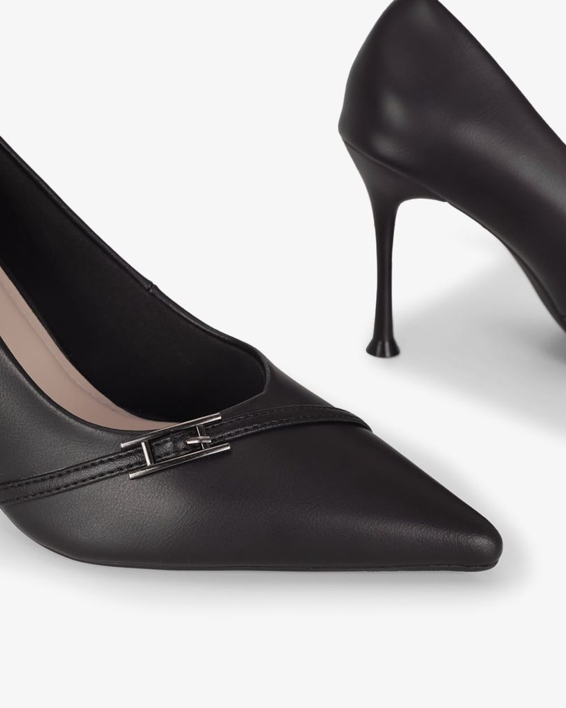 Giày Cao Gót Hạnh Dung Quai Chéo Khóa HD27336BI