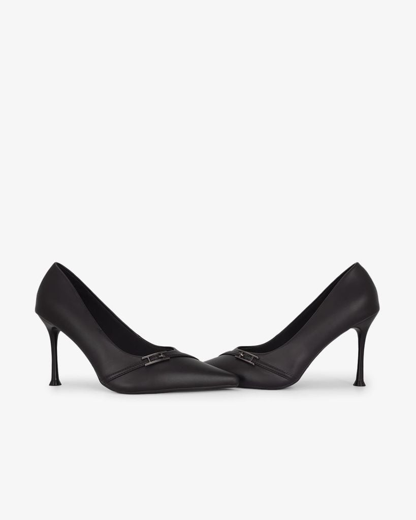 Giày Cao Gót Hạnh Dung Quai Chéo Khóa HD27336BI