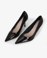 Giày Cao Gót Hạnh Dung Da Bóng Mũi Nhọn HD27337BI