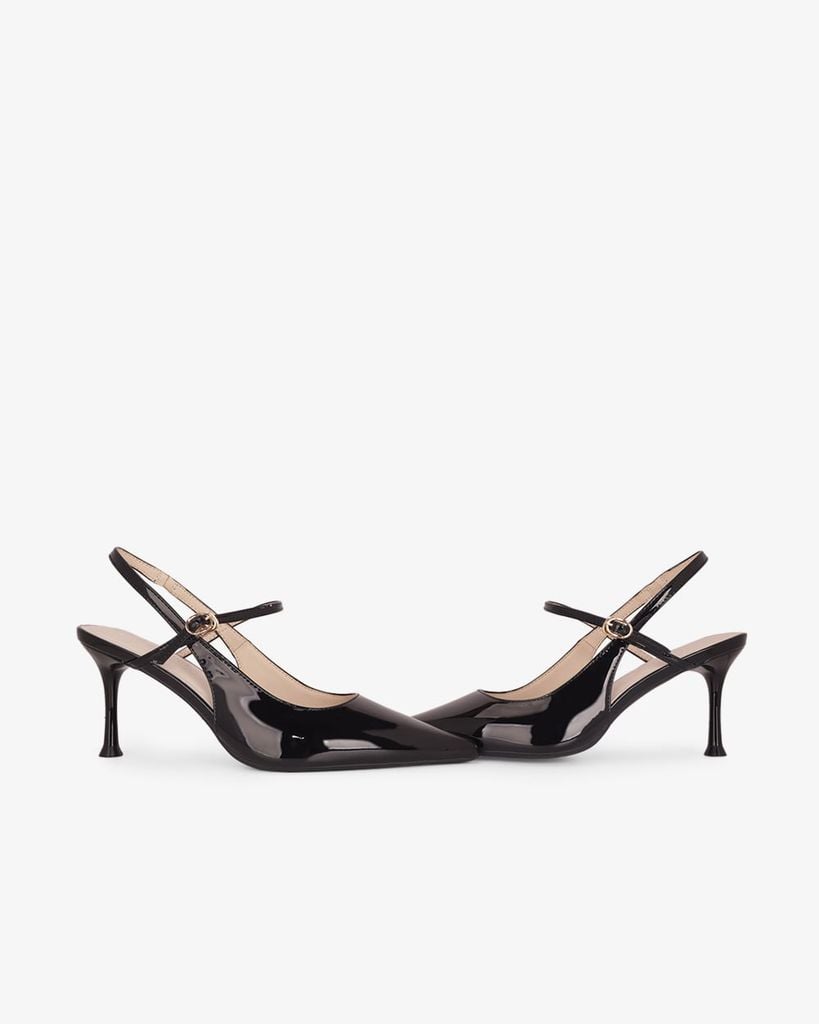 Giày Sandal Cao Gót Hạnh Dung Quai Hậu Mảnh HD27338BI