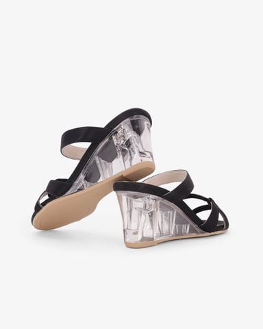 Dép Đế Xuồng Hạnh Dung Quai Chéo Dây Xoàn HD27344BI