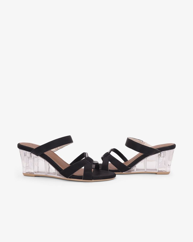 Dép Đế Xuồng Hạnh Dung Quai Chéo Dây Xoàn HD27344BI