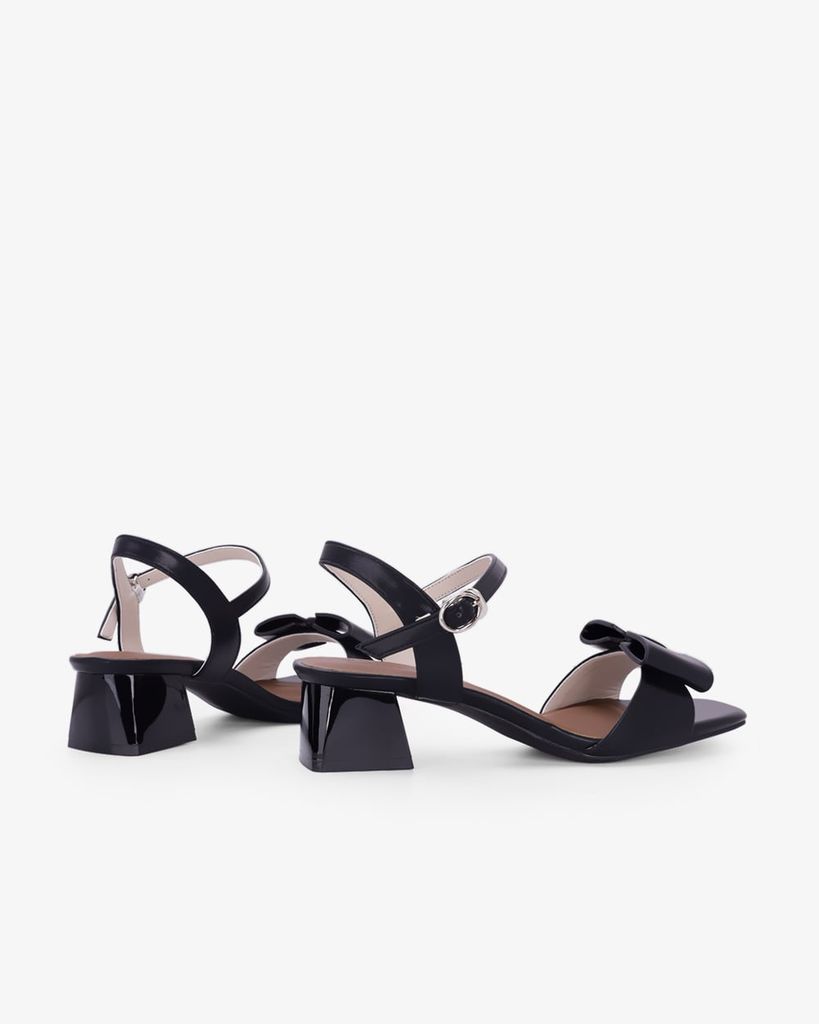 Sandal Hạnh Dung Cao Gót Quai Nơ To  HD27345BI