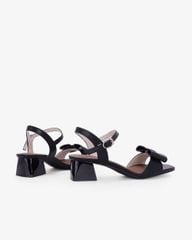 Sandal Hạnh Dung Cao Gót Quai Nơ To  HD27345BI