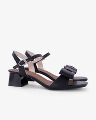 Sandal Hạnh Dung Cao Gót Quai Nơ To  HD27345BI