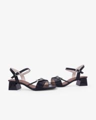 Sandal Hạnh Dung Cao Gót Quai Chéo Khóa HD27346BI