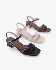 Sandal Hạnh Dung Cao Gót Quai Chéo Khóa HD27346BI