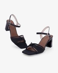 Sandal Hạnh Dung Cao Gót Nơ Quai Mảnh HD27348BI