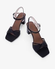 Sandal Hạnh Dung Cao Gót Nơ Quai Mảnh HD27348BI