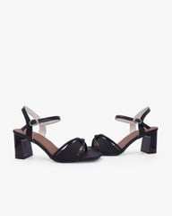 Sandal Hạnh Dung Cao Gót Nơ Quai Mảnh HD27348BI