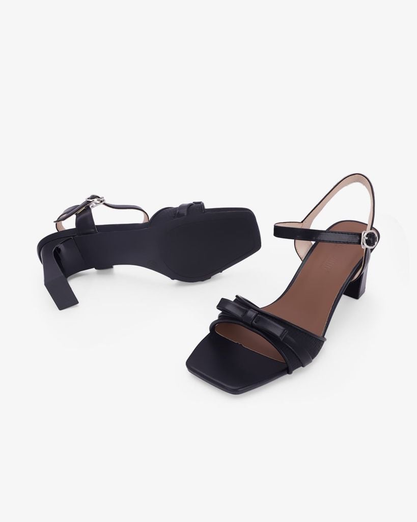 Sandal Hạnh Dung Cao Gót Quai Điểm Nơ HD27349BI