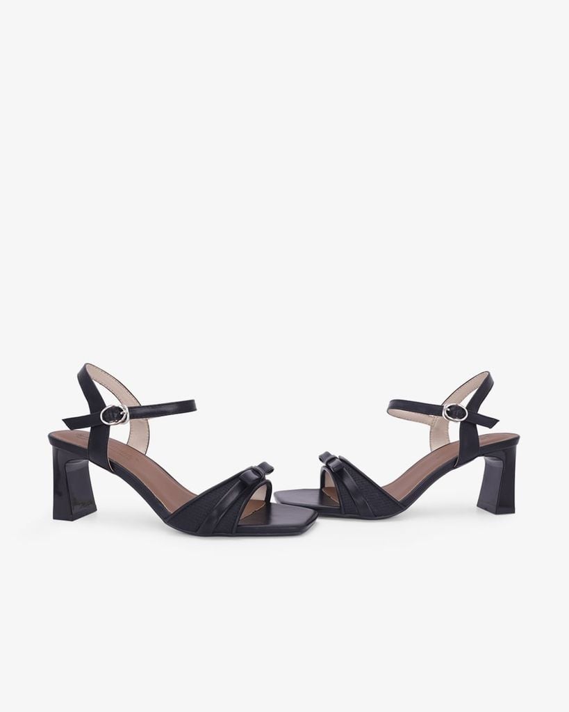 Sandal Hạnh Dung Cao Gót Quai Điểm Nơ HD27349BI