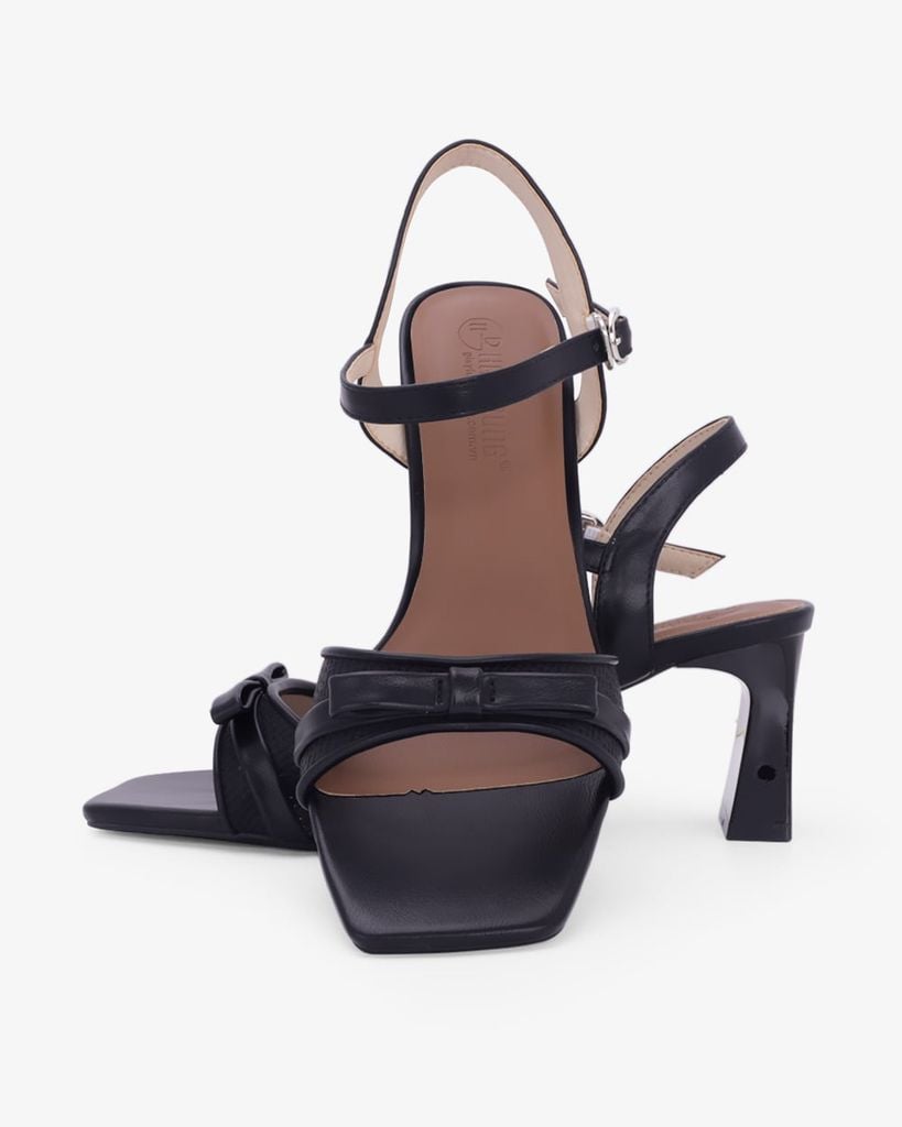Sandal Hạnh Dung Cao Gót Quai Điểm Nơ HD27349BI