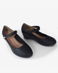 Giày Đế Xuồng Hạnh Dung Mũi Tròn Khóa Dán HD29170AY