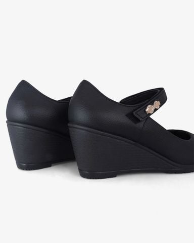 Giày Đế Xuồng Hạnh Dung Mũi Tròn Khóa Dán HD29170AY